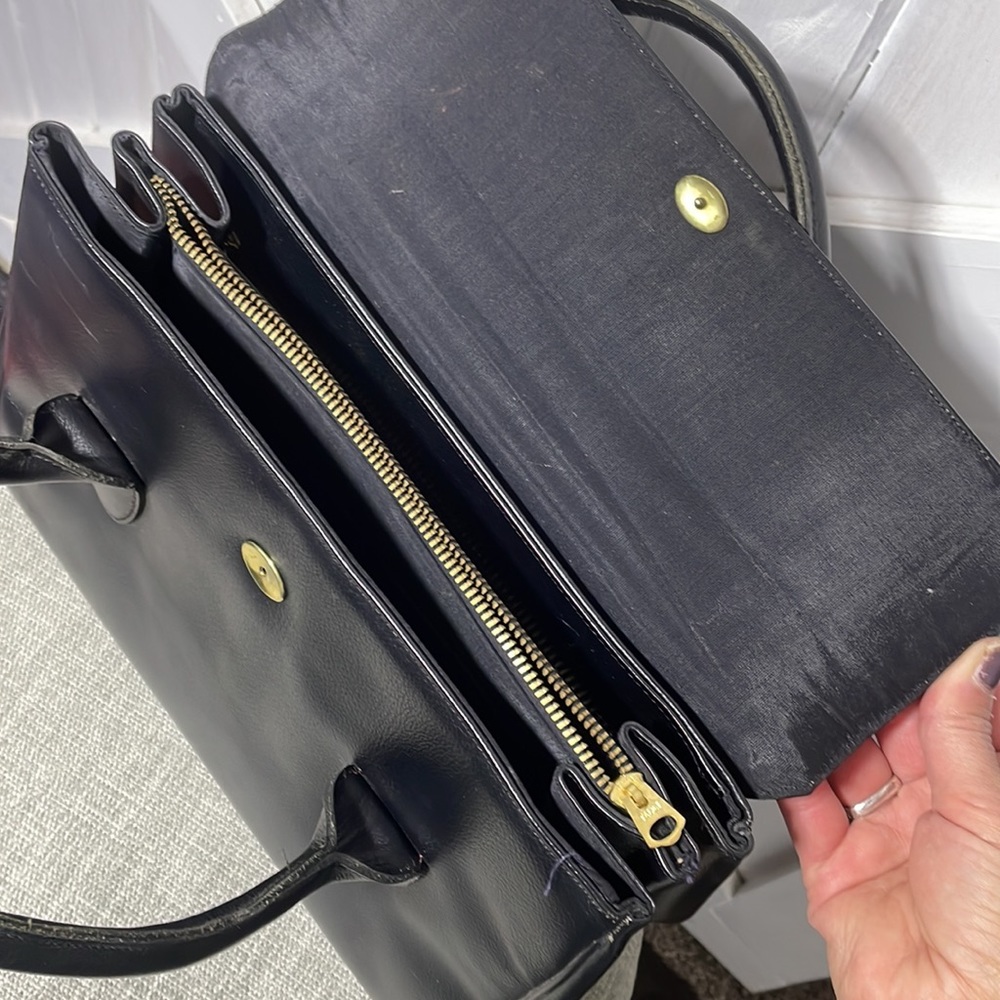 Rolfs Vintage Black Leather Satchel - Picture 7 of 13